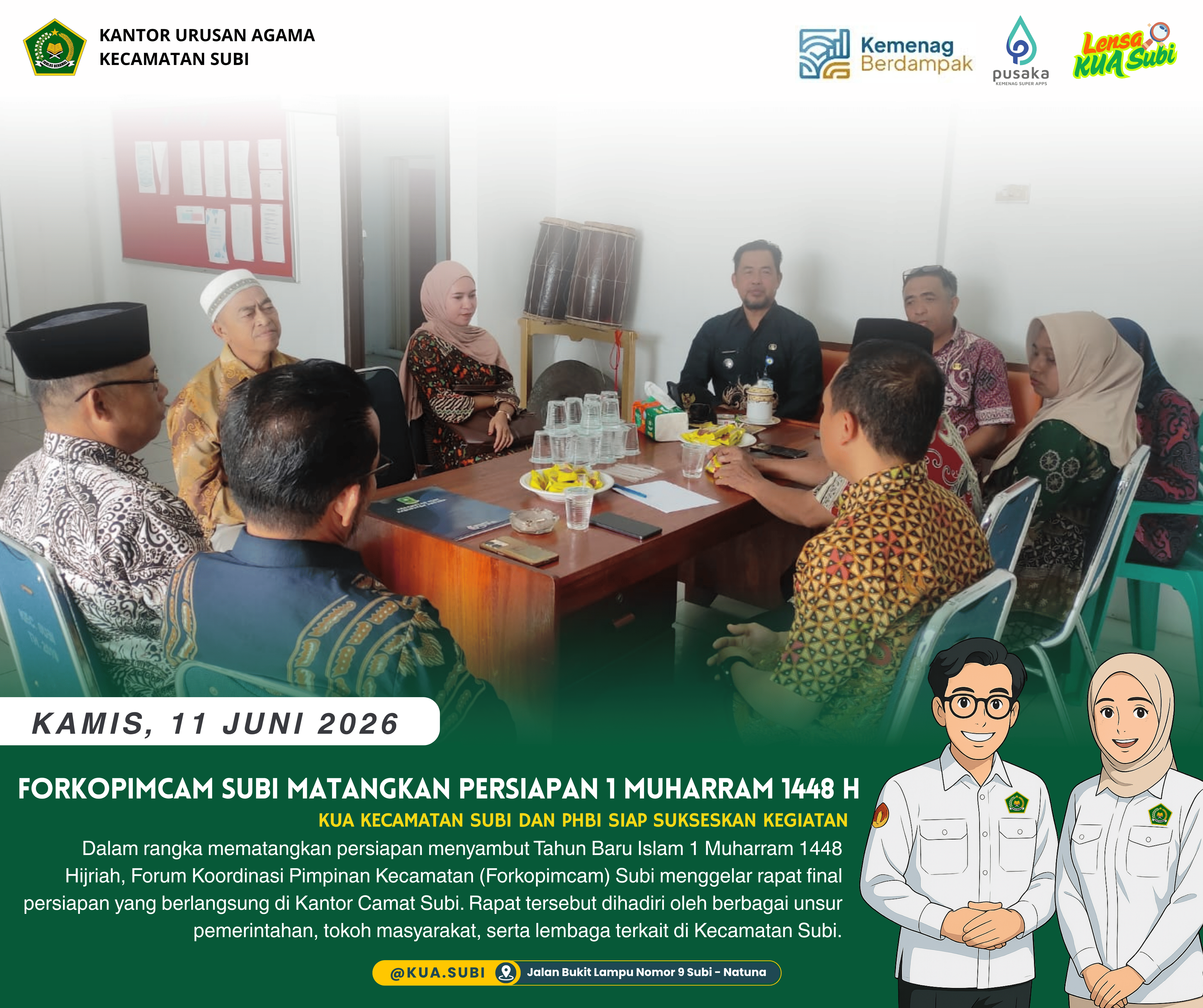 KUA Kecamatan Subi Hadiri Rapat Final Persiapan Peringatan 1 Muharram 1448 H Bersama Forkopimcam